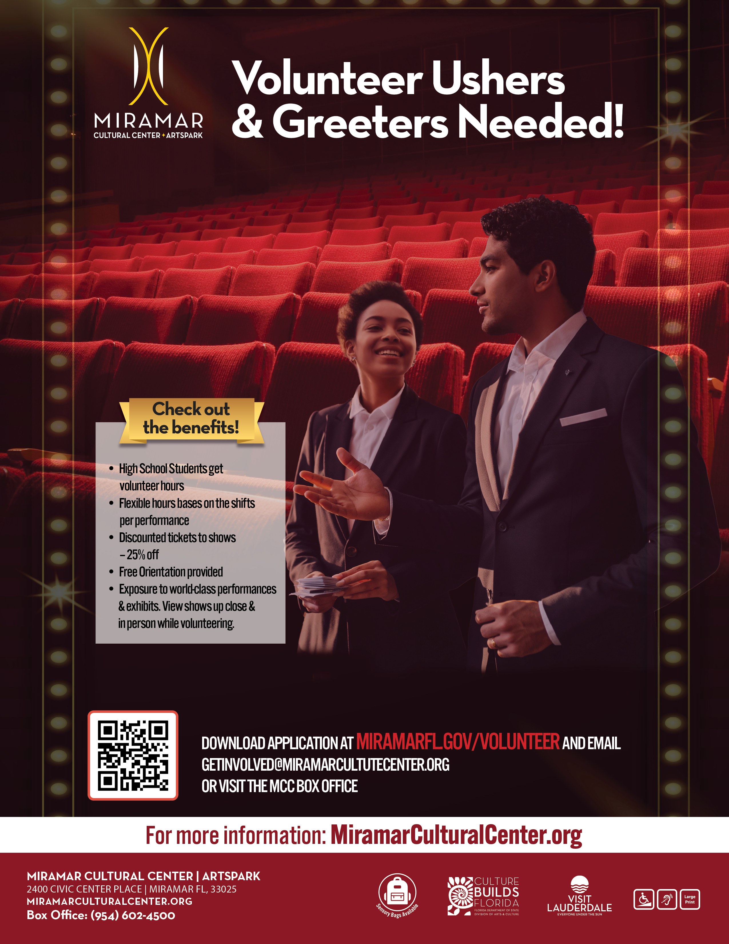 Flyer- volunteer ushers & greeters needed, MCC youth